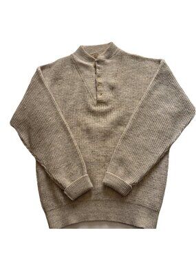 Ll Bean Men’s Vintage Beige Wool Blend Sweater Size XL Tall